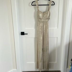 Connected Apparel long gold sheath dress